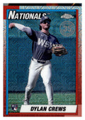 2025 Topps #T90C-144 Dylan Crews 1990 35th Anniversary Chrome (Series Two) front