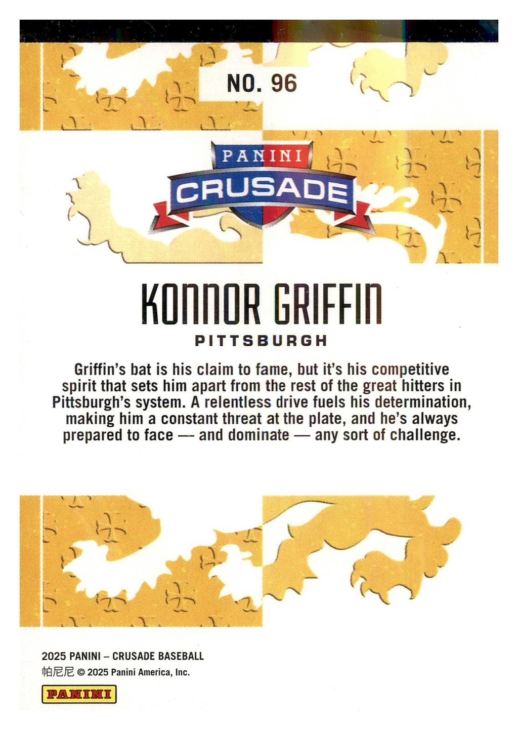 2025 Panini Crusade #96 Konnor Griffin back