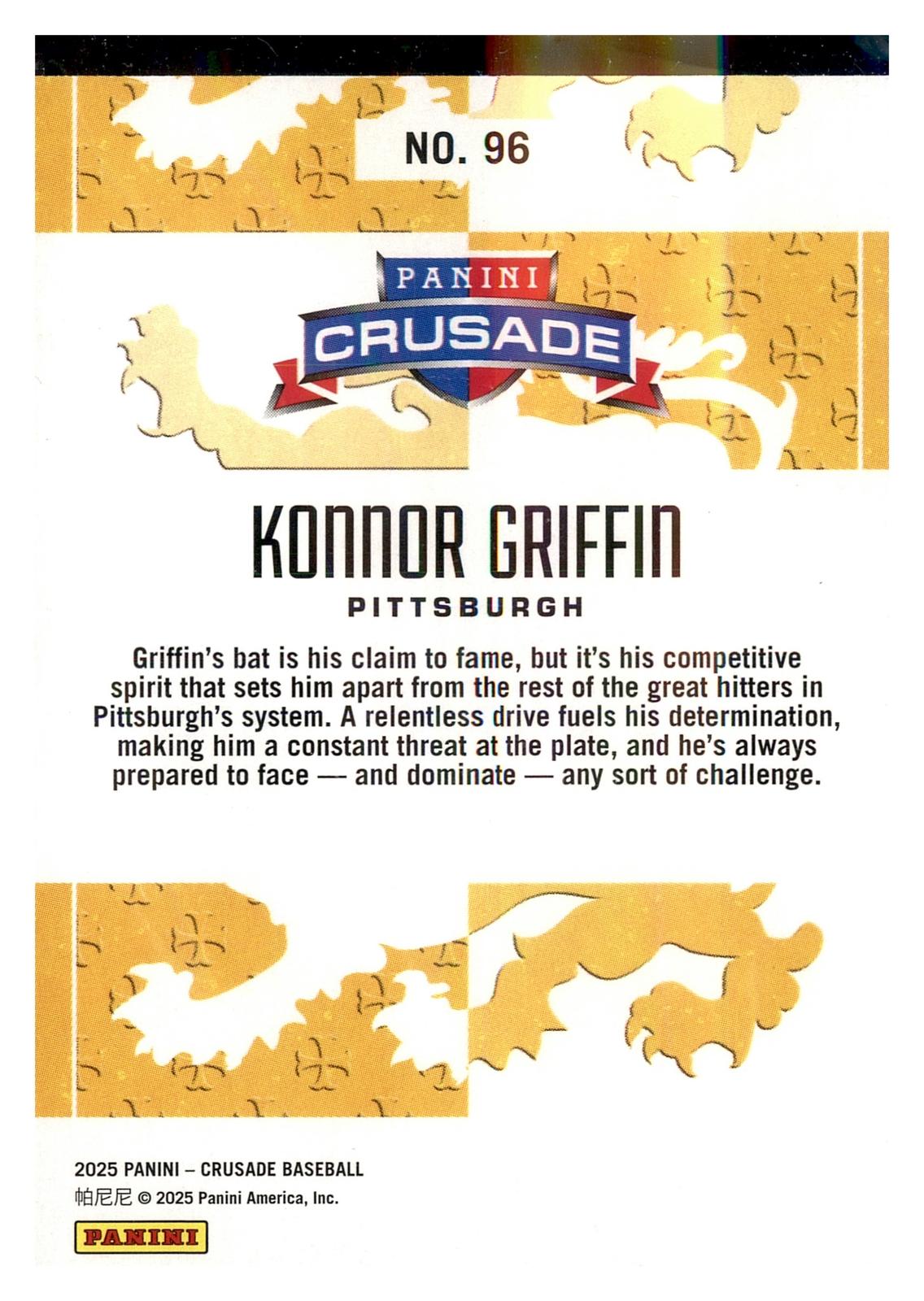 2025 Panini Crusade #96 Konnor Griffin back
