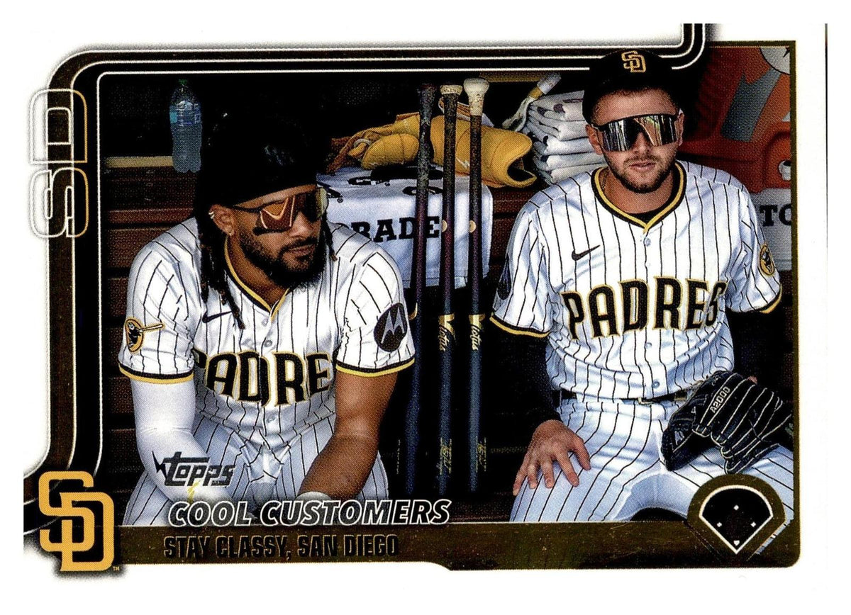 2025 Topps Update #US221 Cool Customers (Jackson Merrill / Fernando Tatis Jr.) front