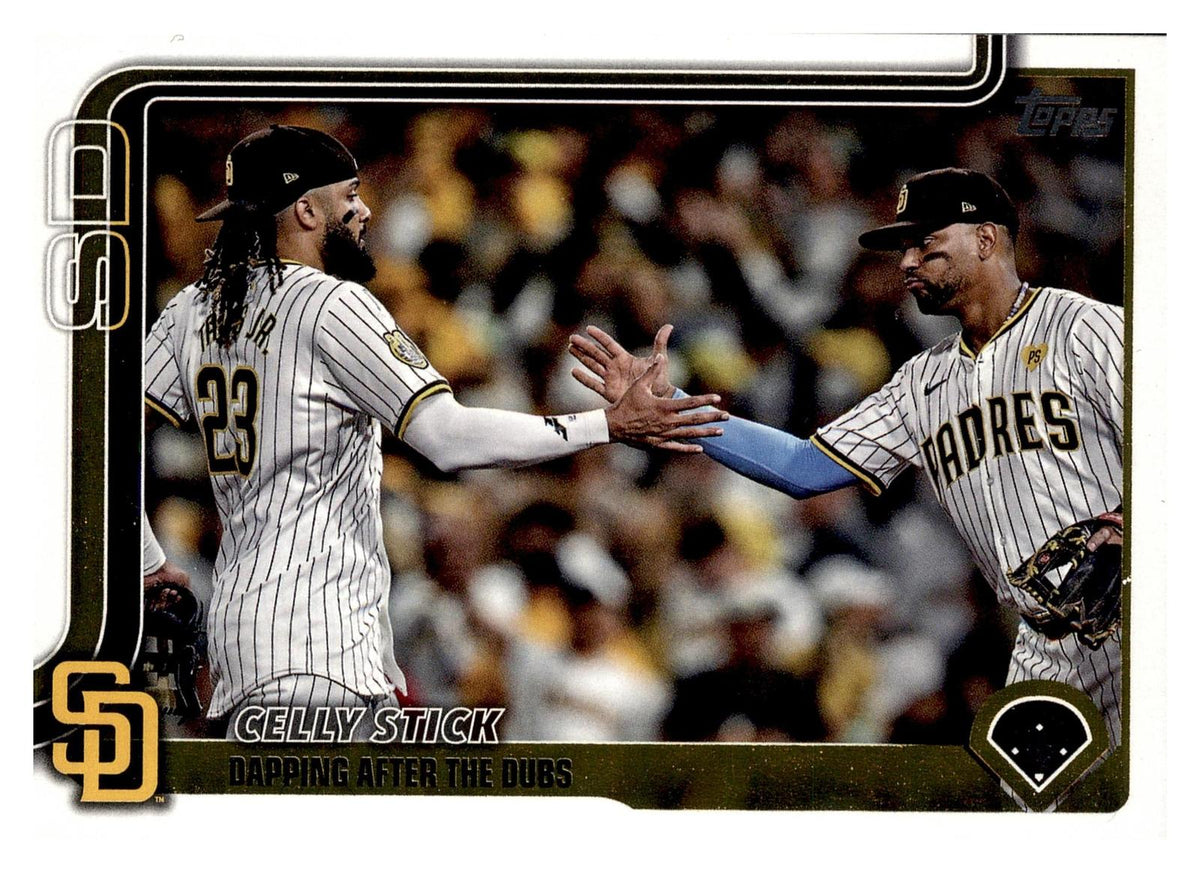 2025 Topps #389 Celly Stick: Dapping After the Dubs front
