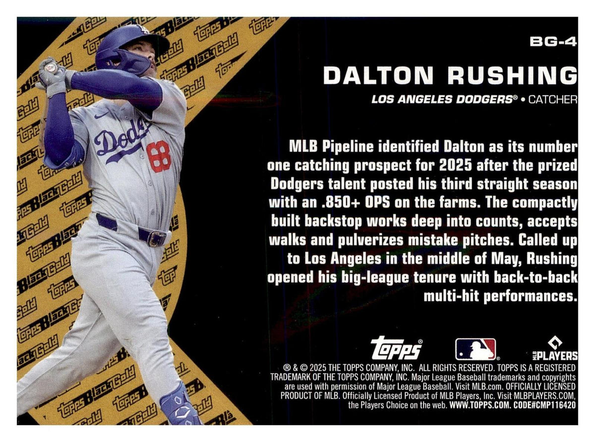 2025 Topps Update #BG-4 Dalton Rushing Topps Black Gold back