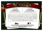 2022 Bowman Draft #BJ-8 Chase DeLauter / Justin Campbell Blackjack back