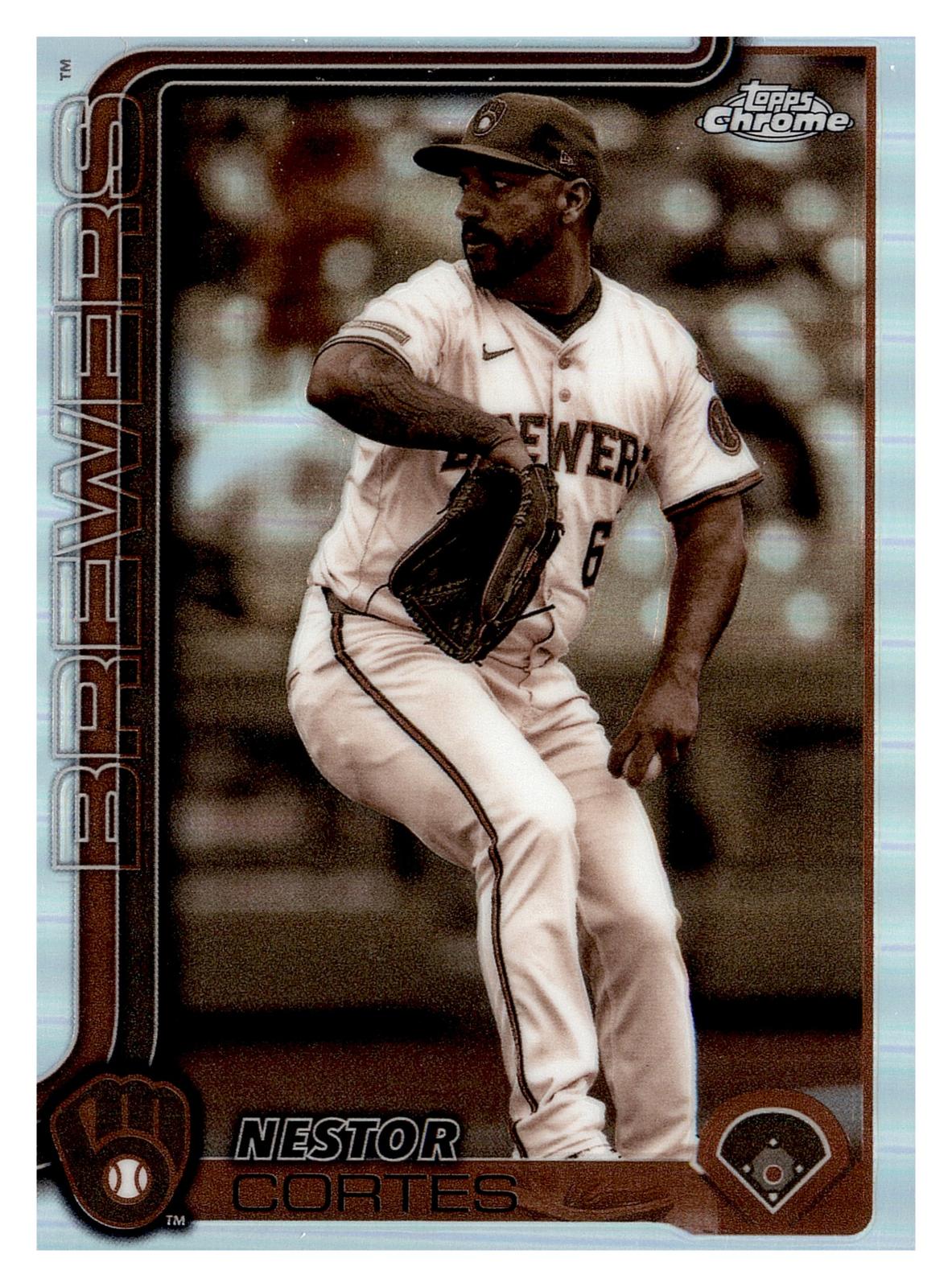 2025 Topps Chrome #22 Nestor Cortes Sepia Refractor front