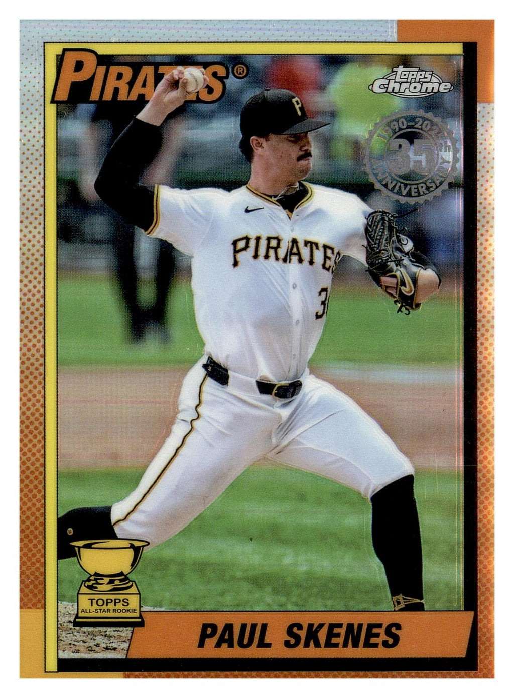 2025 Topps Chrome #90CB-13 Paul Skenes 1990 Topps Baseball 35th Anniversary front
