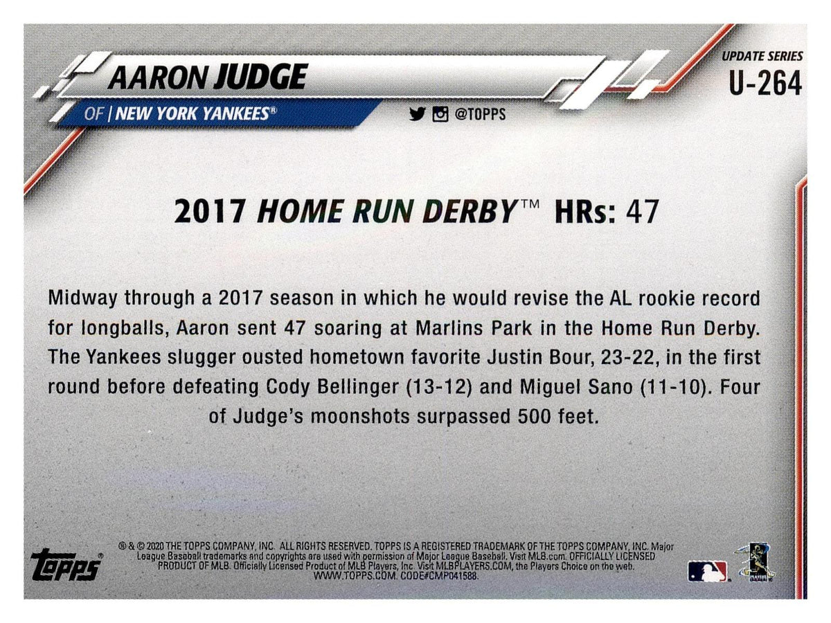 2020 Topps Update #U-264 Aaron Judge back