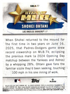 2025 Topps Update #SMLB-77 Shohei Ohtani Stars of MLB back