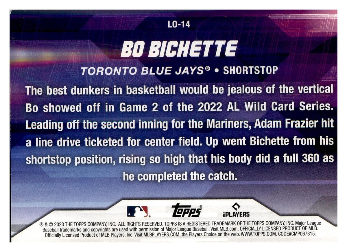 2023 Topps Update #LO-14 Bo Bichette Laid Out