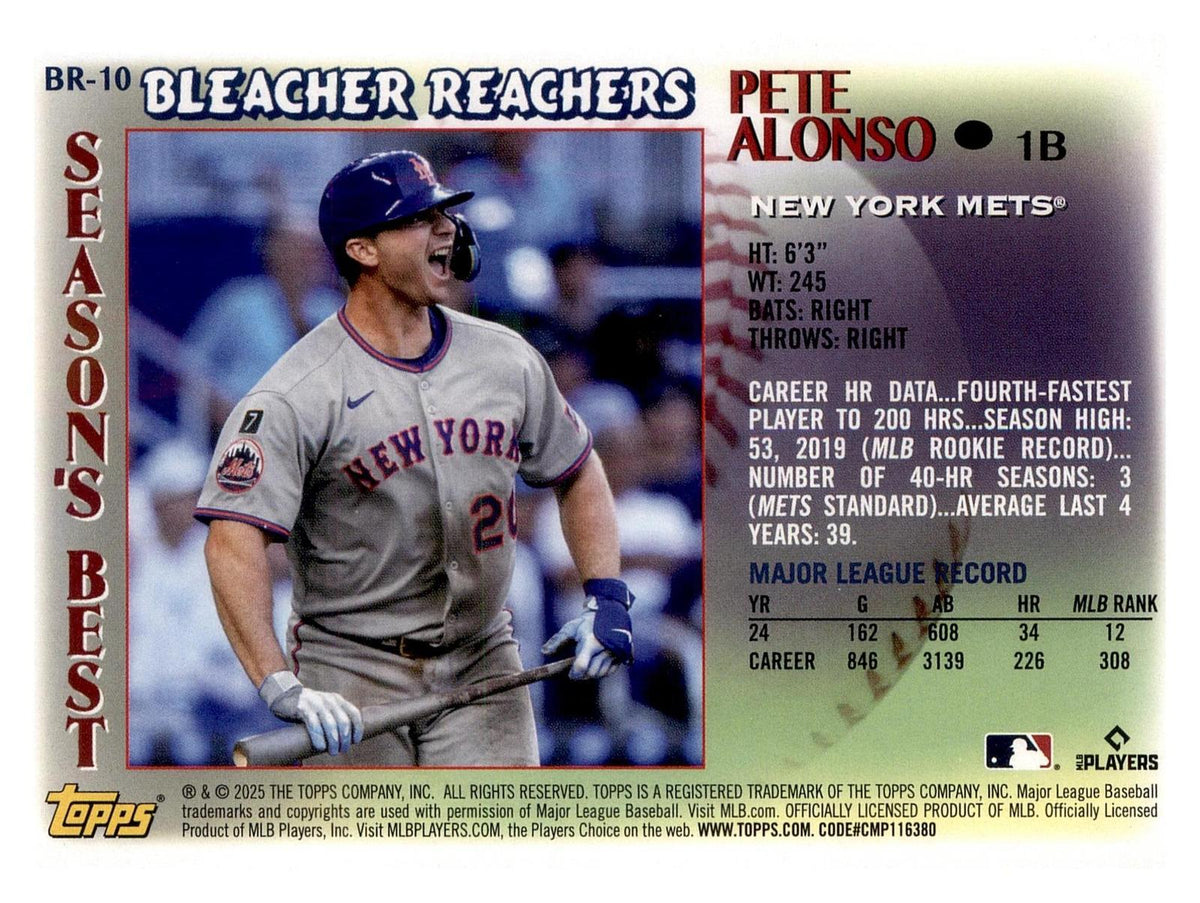 2025 Topps Update #BR-10 Pete Alonso Bleacher Reachers