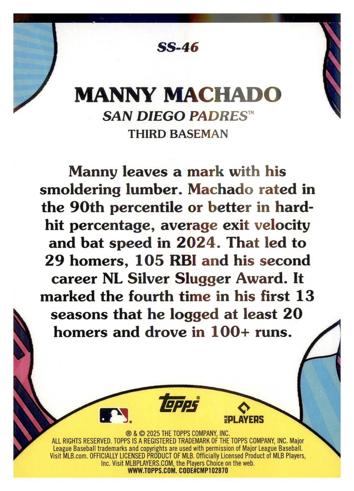 2025 Topps #SS-46 Manny Machado Summer Superstars