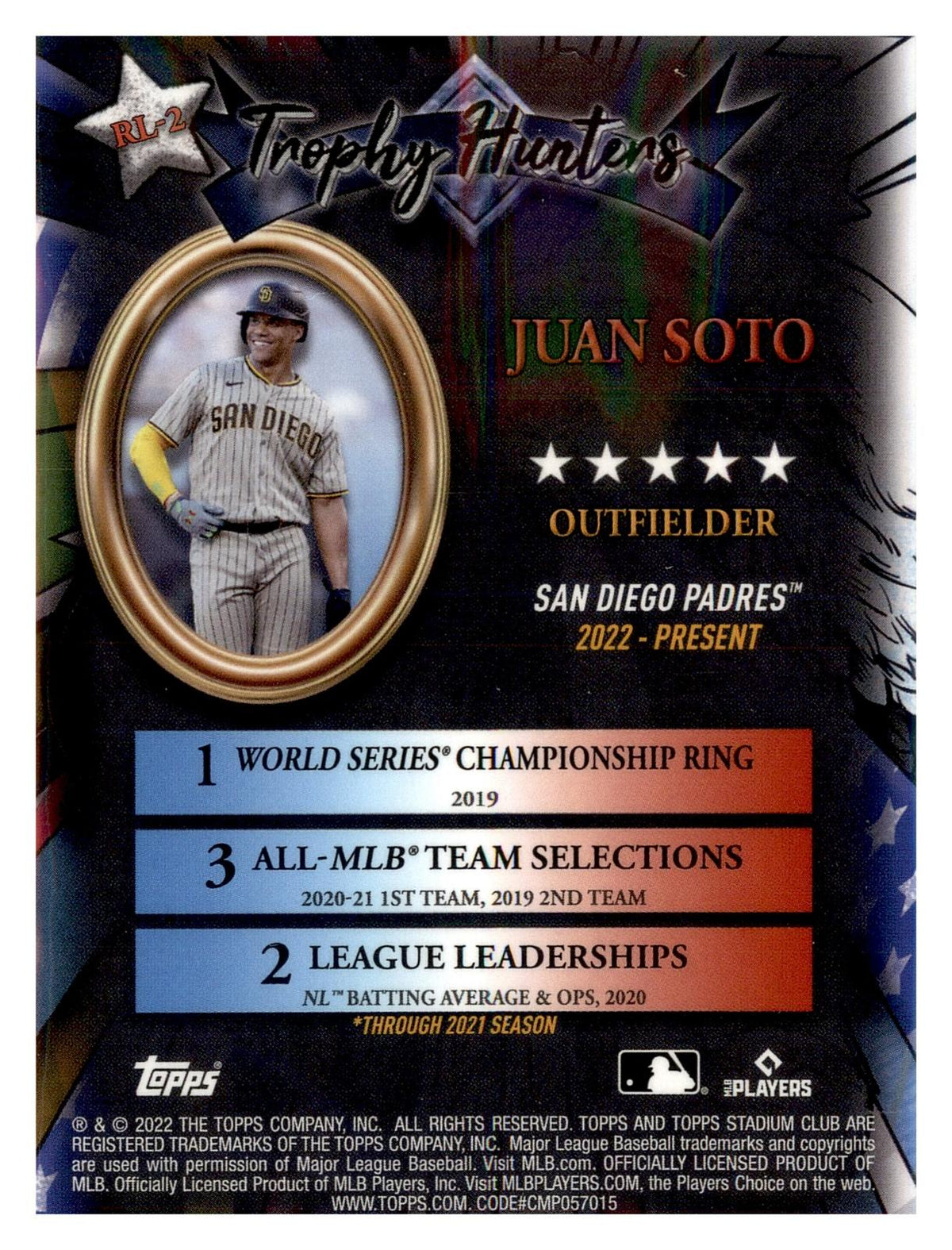 2022 Stadium Club Chrome #RL-2 Juan Soto Trophy Hunters