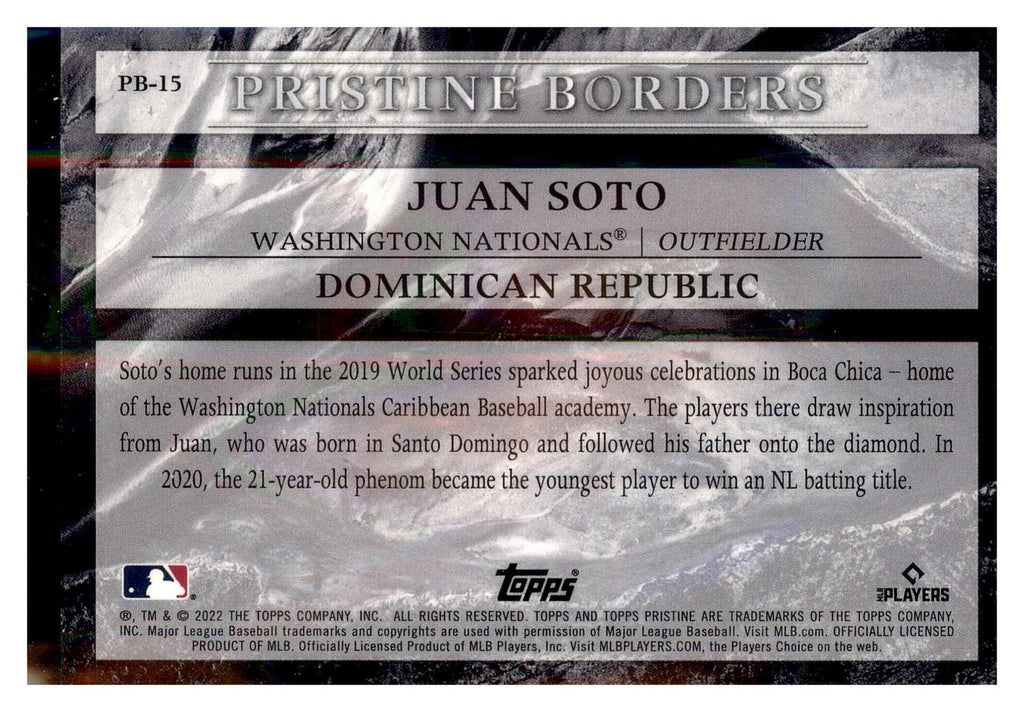 2022 Topps Pristine #PB-15 Juan Soto Pristine Borders