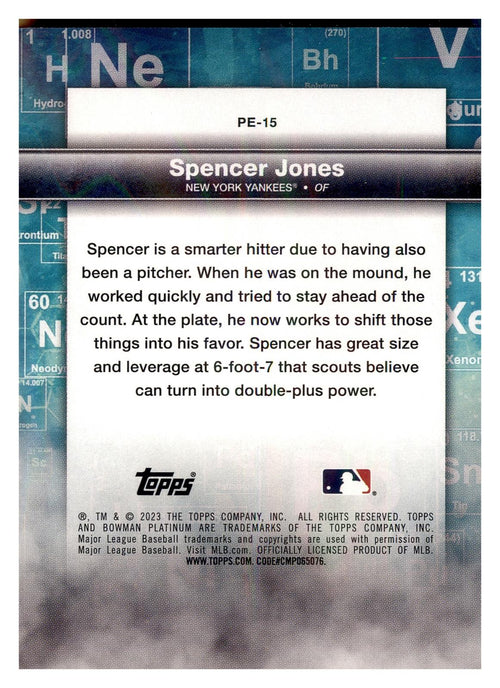 2023 Bowman Platinum #PE-15 Spencer Jones Precious Elements