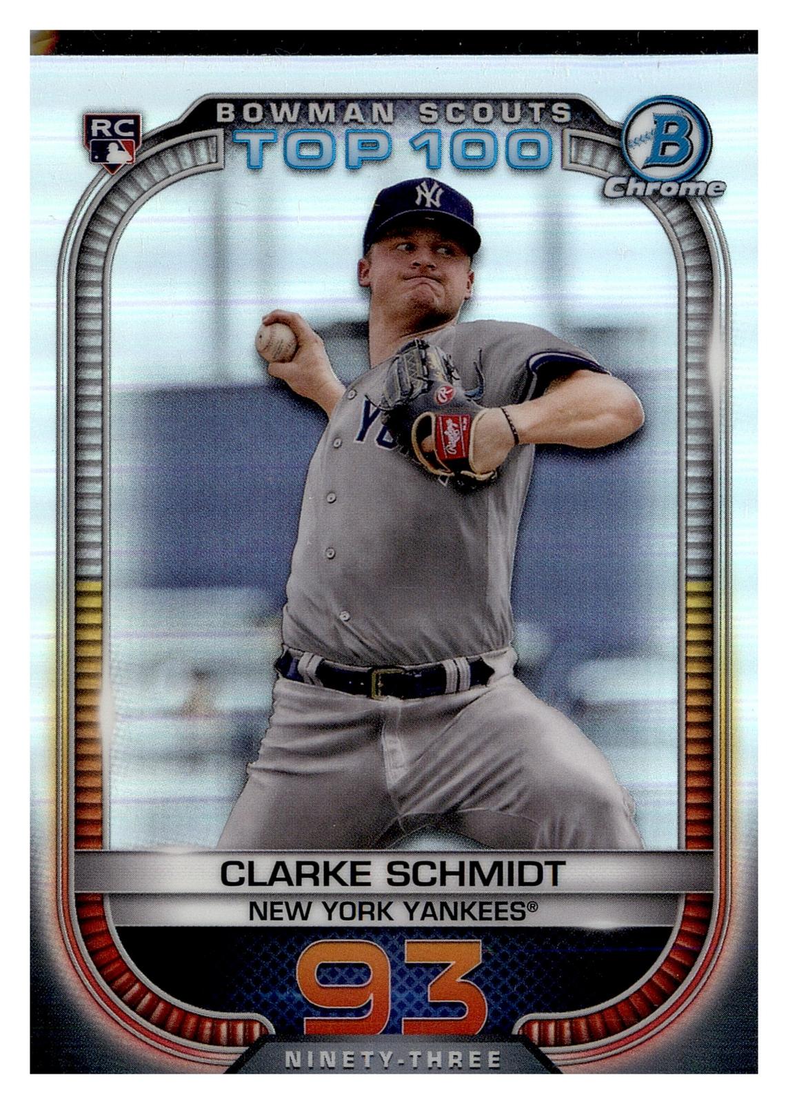 2021 Bowman #BTP-93 Clarke Schmidt Chrome Bowman Scouts Top 100
