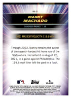 2024 Stadium Club #VV-21 Manny Machado Virtuosos of Velocity