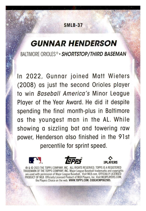 2023 Topps #SMLBC-37 Gunnar Henderson Stars of MLB Chrome