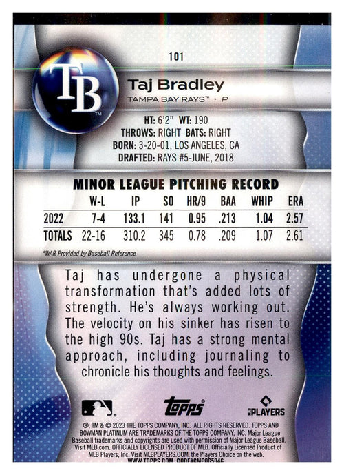 2023 Bowman Platinum #101 Taj Bradley RC