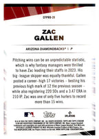 2024 Stadium Club #CFPRO-20 Zac Gallen Chief Fantasy Professionals