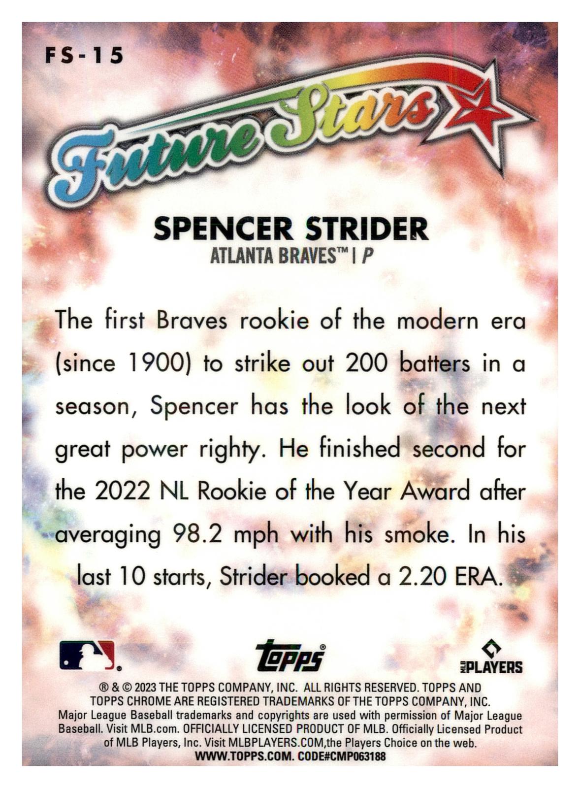 2023 Topps Chrome #FS-15 Spencer Strider Future Stars