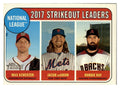2018 Topps Heritage #12 2017 NL K Leaders (Scherzer/deGrom/Ray)